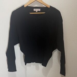 Philosophy Black Knit V-Neck Sweater, Size M